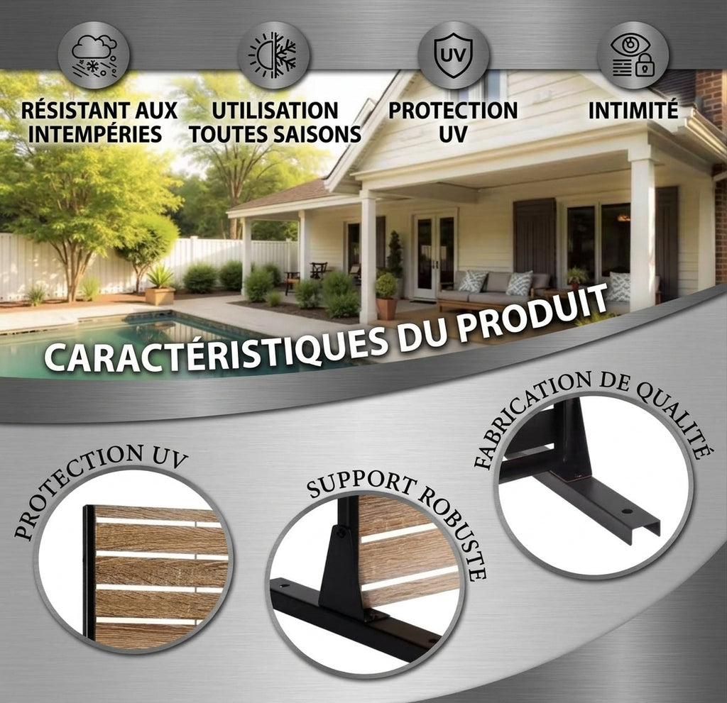 Brise-vue extérieur effet bois – Terrasse & Jardin