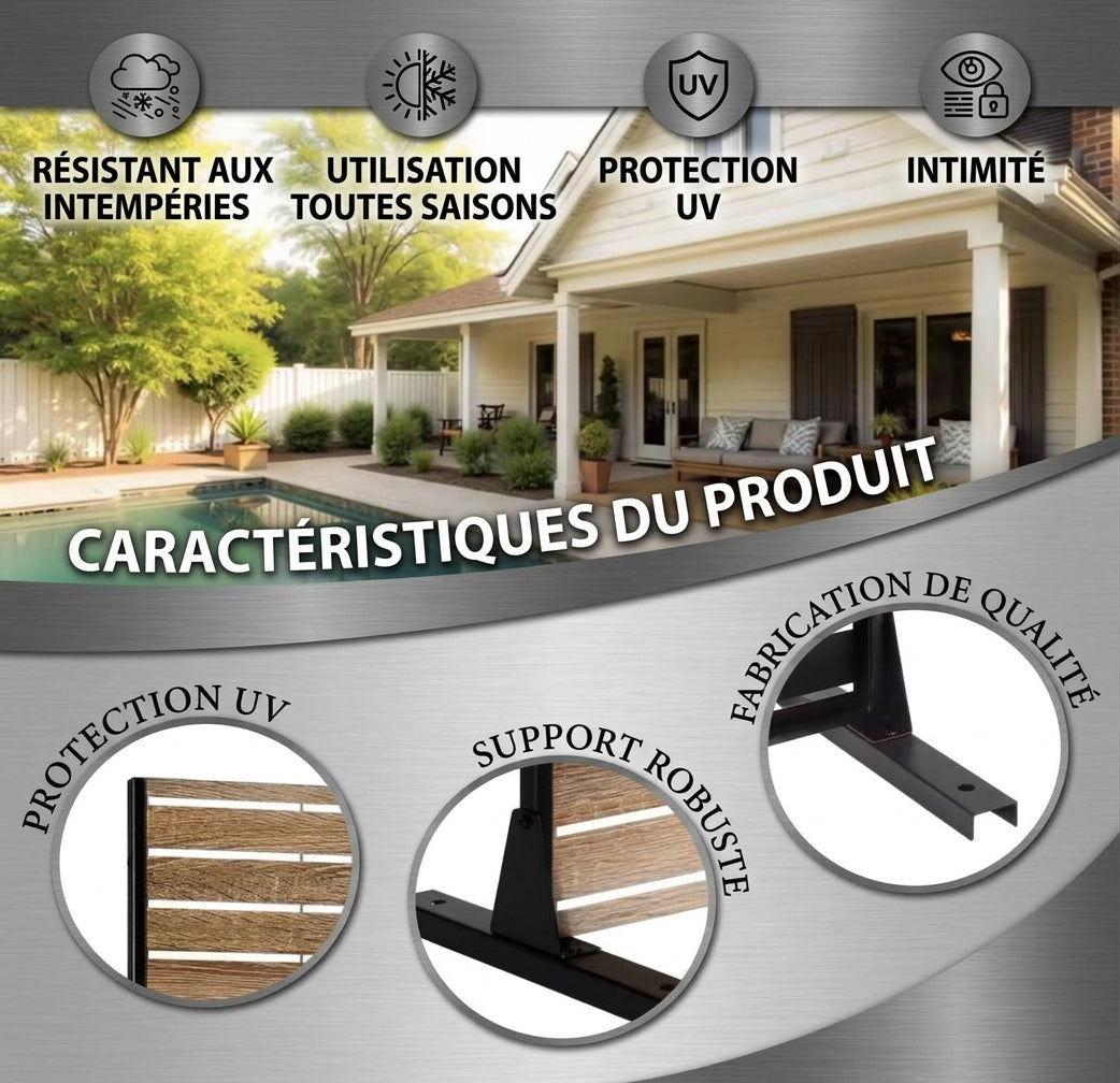 Brise-vue extérieur effet bois – Terrasse & Jardin
