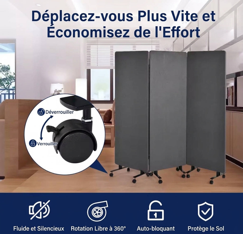 Paravent acoustique mobile