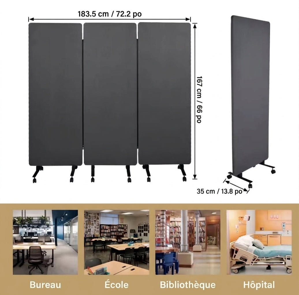 Paravent acoustique mobile