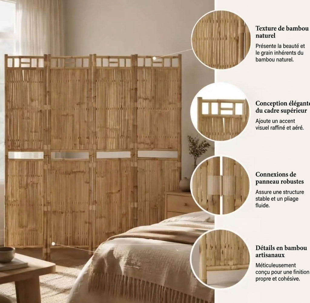 Paravent Bambou naturel