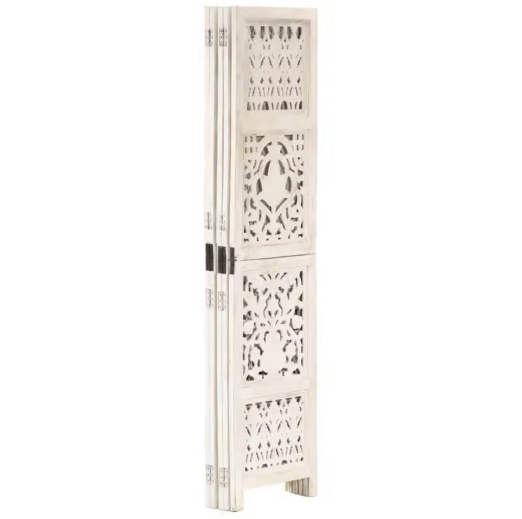 Paravent bois de manguier blanc