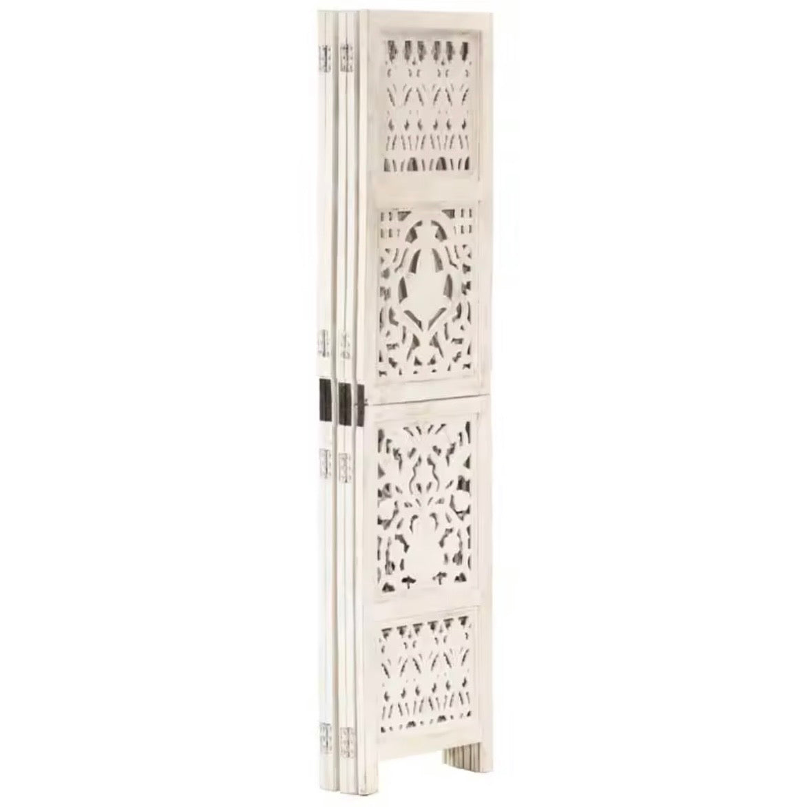 Paravent bois de manguier blanc