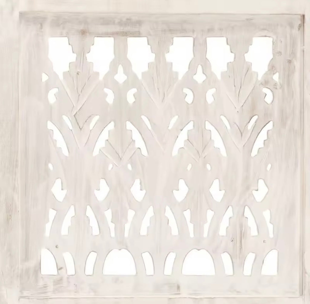 Paravent bois de manguier blanc