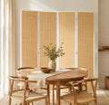 Paravent Bois Naturel & Fibres Tressées