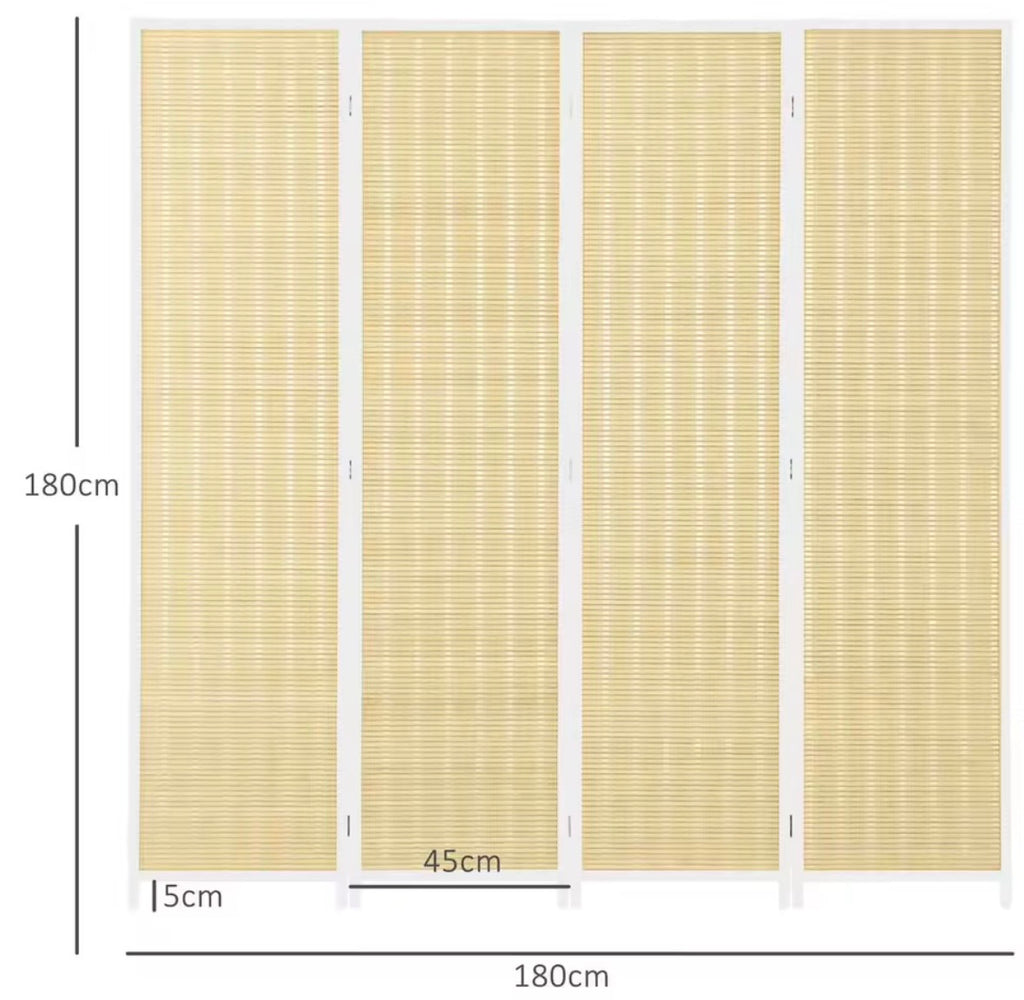 Paravent Bois Naturel & Fibres Tressées