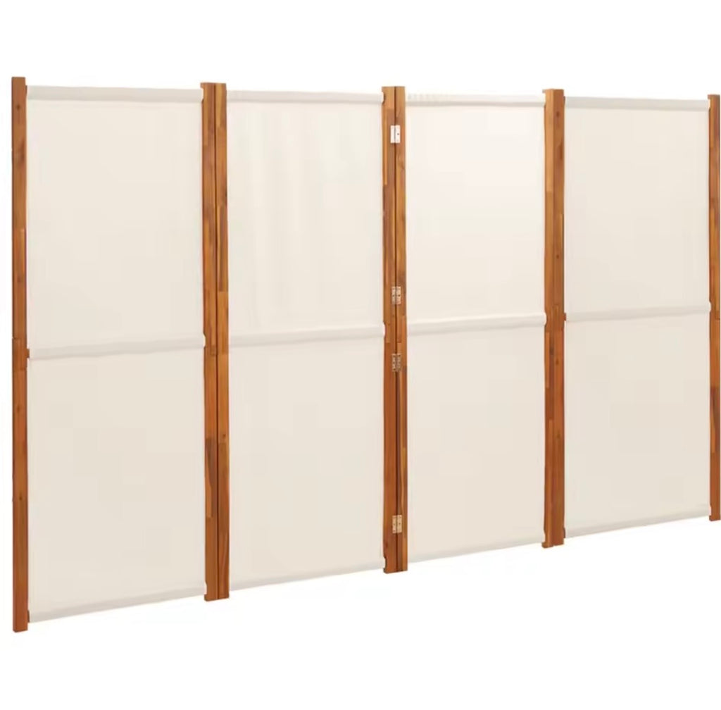 Paravent Tissu et Bois