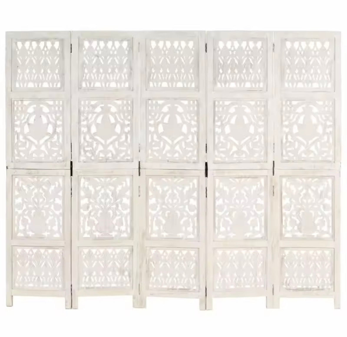 Paravent bois de manguier blanc